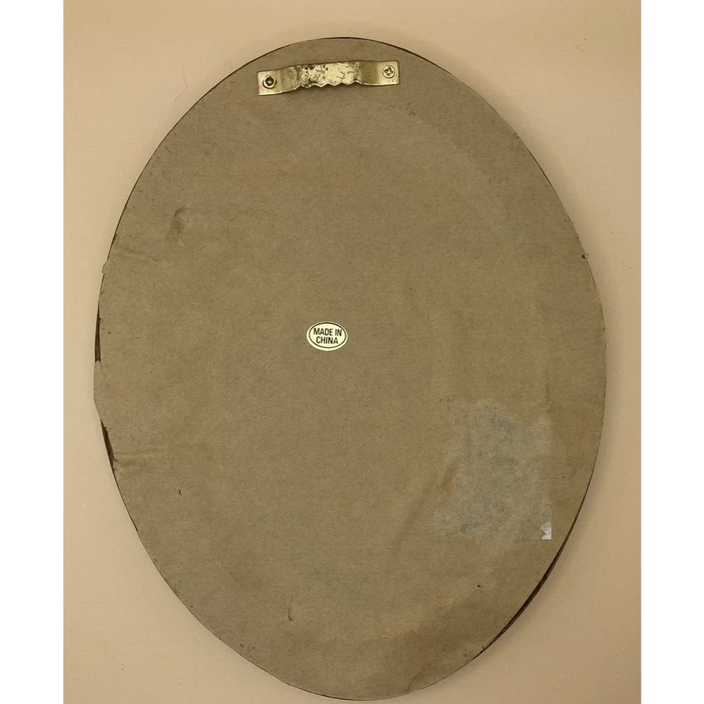 Pre-owned Scrolled Covered Mirror Oval and Square Set of 2 (Unique Vintage)